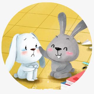 两个可爱的小兔子免抠