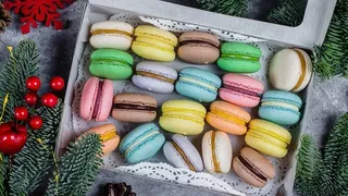 多彩的杏仁饼，松枝高清