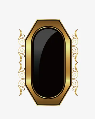 矢量卡通装饰质感金属框免抠