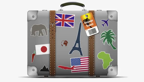 美国日本英国旅游主题图片免抠