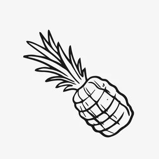 简笔画菠萝免抠