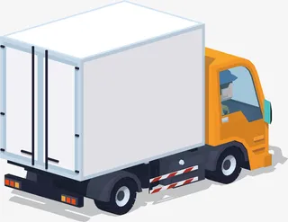 矢量图前进的大货车免抠