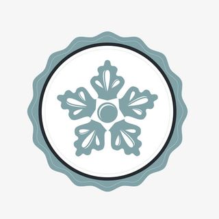 卡通花瓣形蓝色标签矢量图免抠