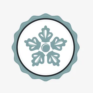 卡通花瓣形蓝色标签矢量图免抠