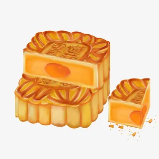 中秋月饼 插画 图案免抠