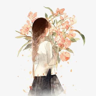 彩绘人物和花免抠