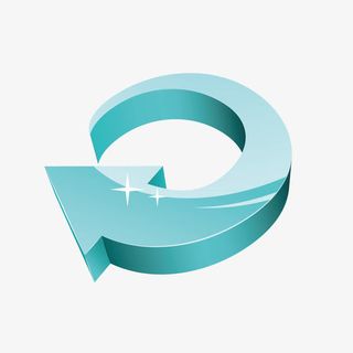 蓝色弯曲箭头免抠