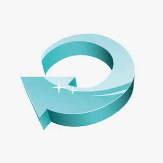 蓝色弯曲箭头免抠