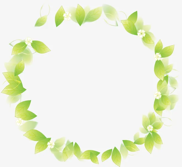 绿色春季自然草环免抠