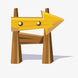 木质箭头路牌简图免抠