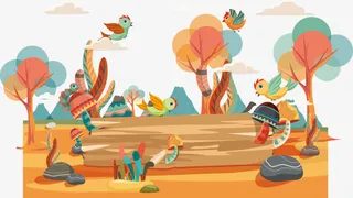 林中聚会矢量免抠