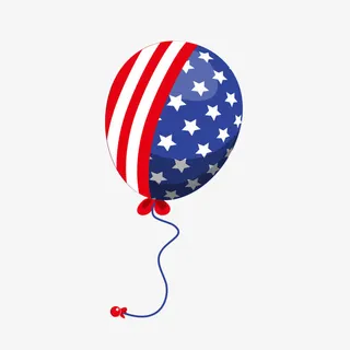 矢量美国国旗样式气球免抠