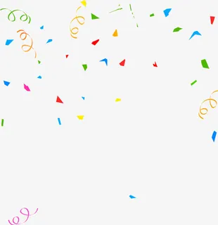 多彩清新彩带礼花免抠漂浮彩带元素