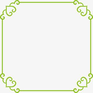 藏绿欧风边框免抠