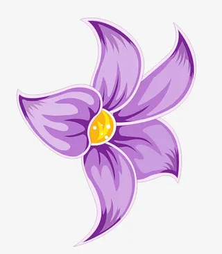 紫色花卡通免抠