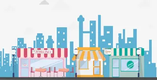 城市建设便利店免抠