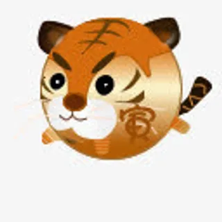 黄色卡通圆形老虎免抠