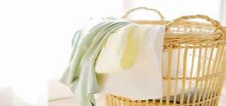 简约竹篮衣物高清