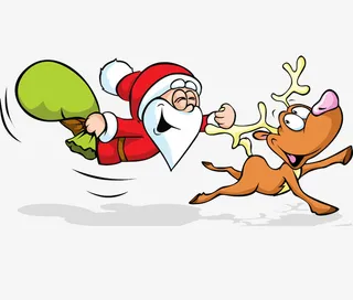 圣诞老人和一路相伴的小鹿免抠