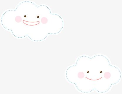 可爱手绘白云免抠手绘/卡通卡通元素