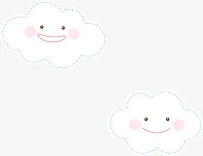 可爱手绘白云免抠手绘/卡通卡通元素