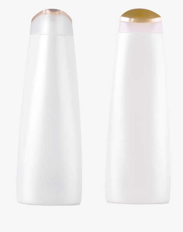 白色瓶身金色盖子的洗发水实物免抠