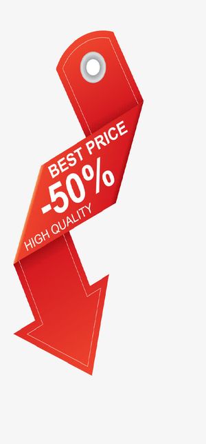 红色折扣标签免抠