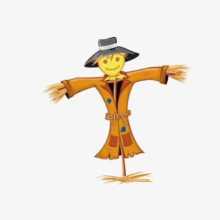 穿风衣的稻草人免抠