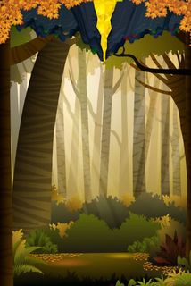 手绘红色枫叶秋景免抠