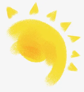 卡通手绘黄色太阳免抠