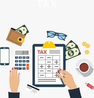 创意记账桌面物品插画矢量免抠