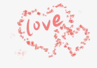 粉色花瓣爱心桃心情人节插画免抠