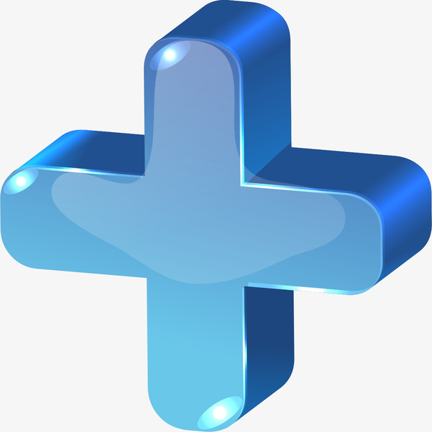 蓝色加号免抠