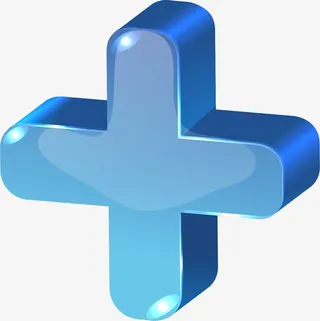 蓝色加号免抠
