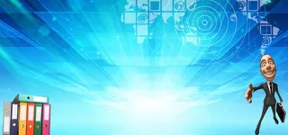 商务蓝色背景banner高清