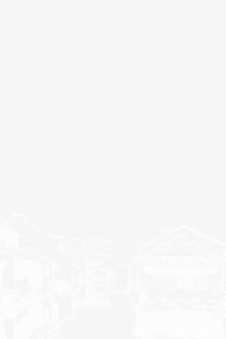 白色线稿南方古建筑免抠