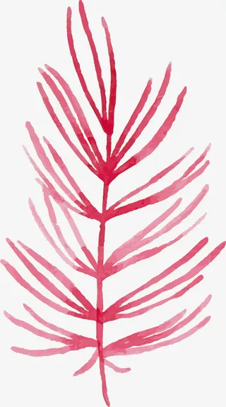 红色水墨笔触装饰图案免抠