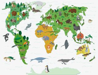 动物海洋陆地分布免抠