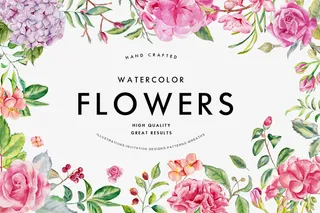 紫色花朵唯美邀请卡免抠