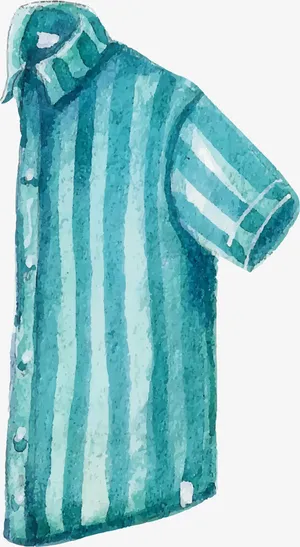 矢量手绘水彩蓝色衬衣免抠