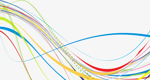 彩色曲线装饰素材免抠