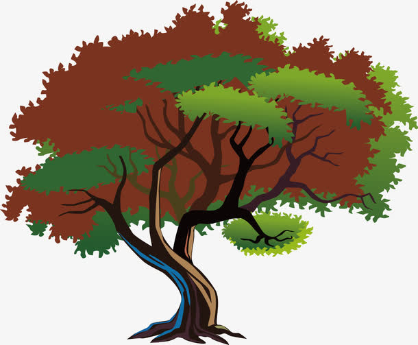 魔幻古树水墨中国画古树免抠