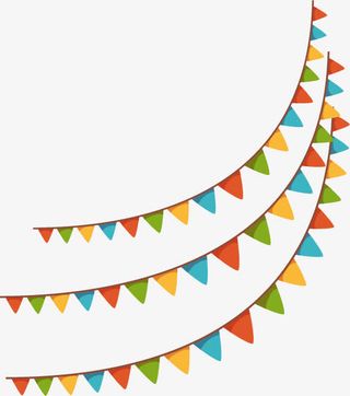 矢量节日彩旗吊旗免抠