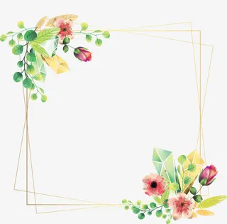 浪漫夏日花朵边框免抠