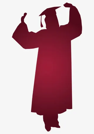 学生剪影素材免抠