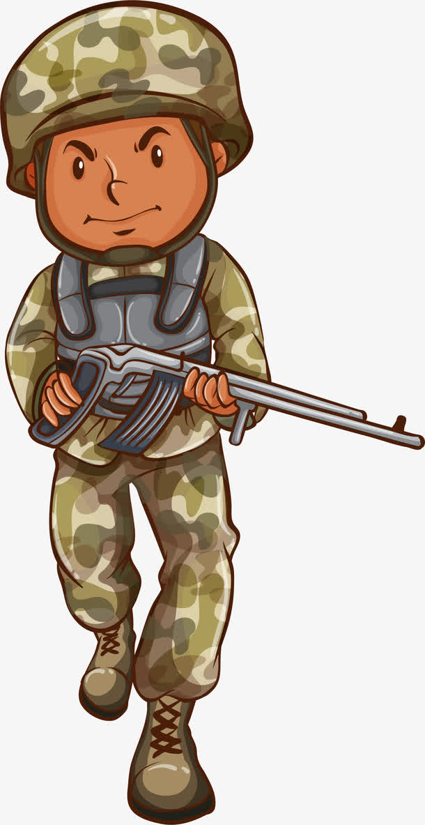 卡通军人士兵免抠