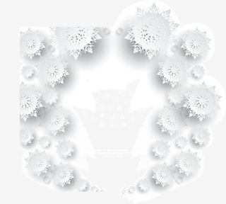 白色雪花剪纸边框矢量图免抠