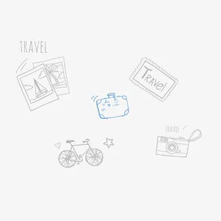 简约简笔画免抠