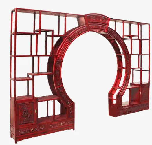 木制月洞门家具免抠