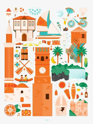 扁平化特色景点免抠